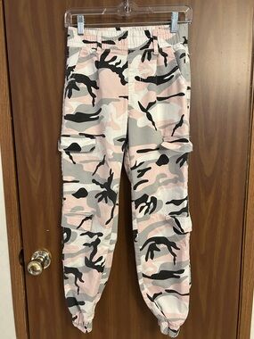 VIP Pink & Black Camo Cargo Joggers